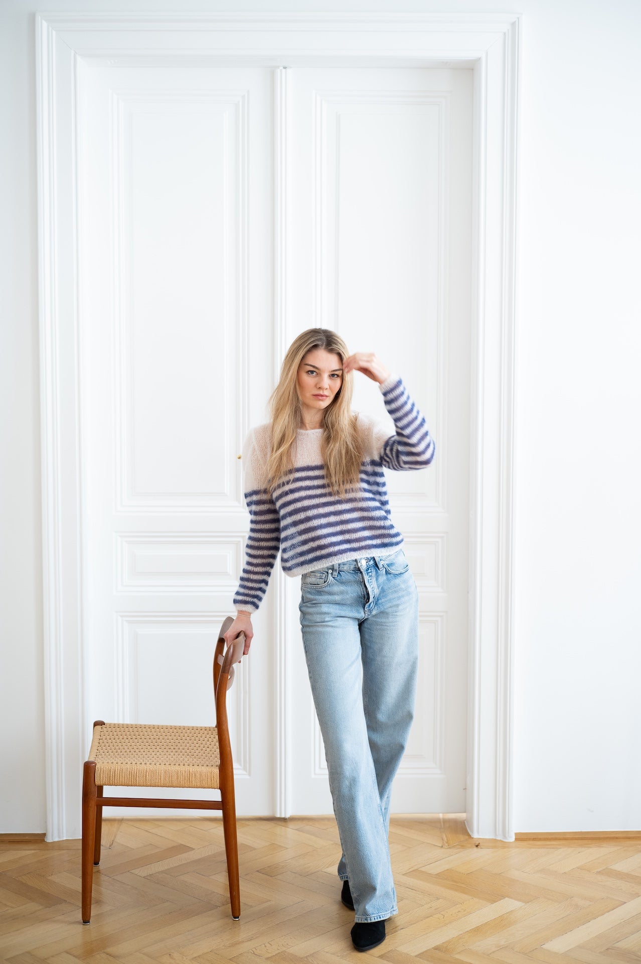 Haut Mily rayé blanc bleu marine