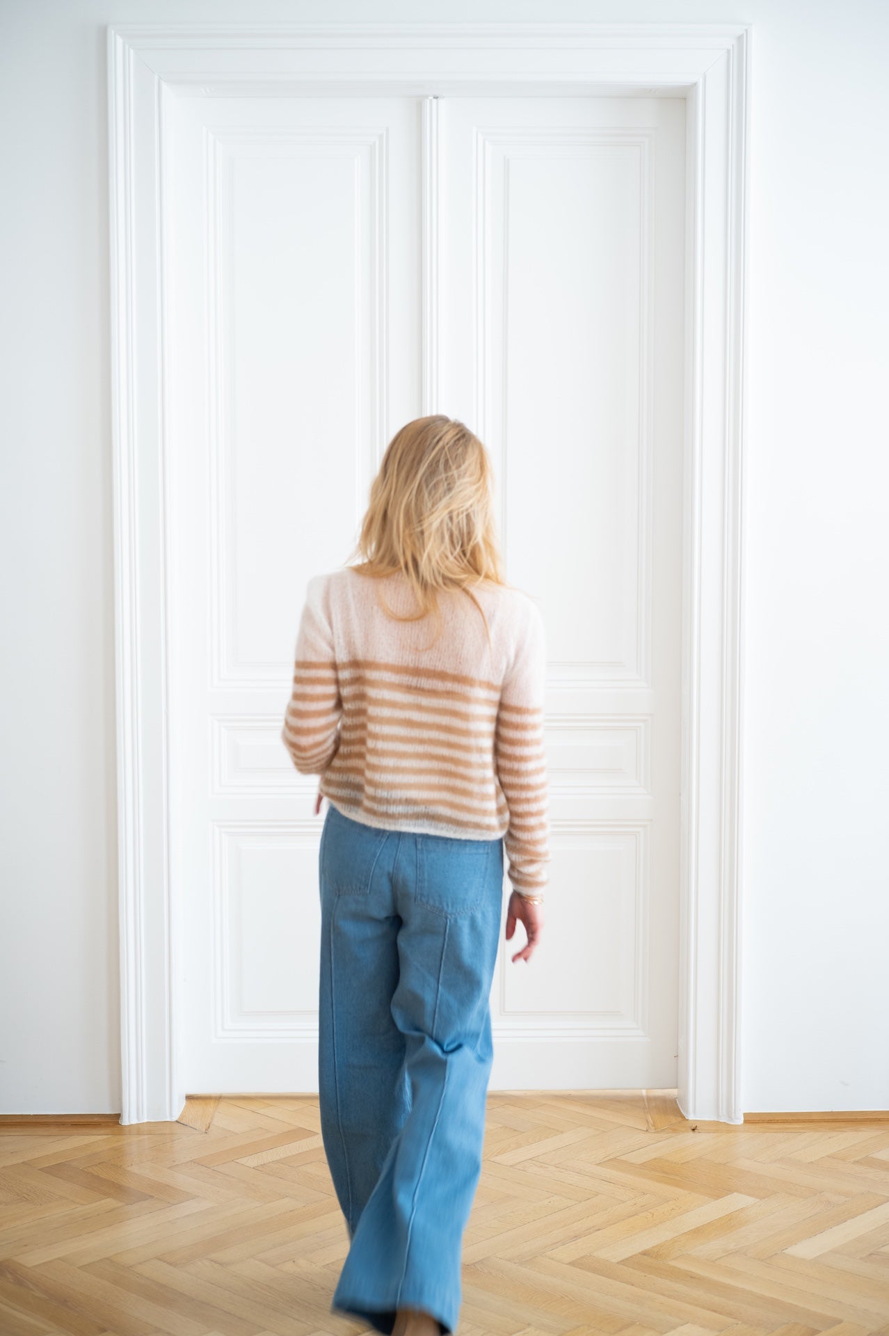 Haut Mily Rayé Blanc Beige