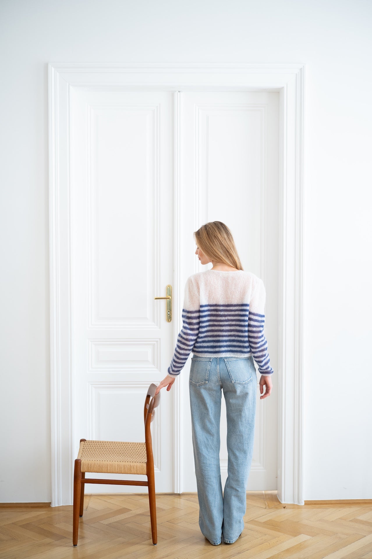 Haut Mily rayé blanc bleu marine