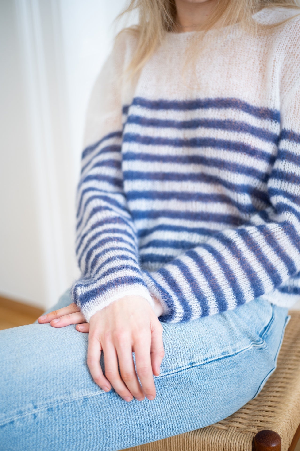 Haut Mily rayé blanc bleu marine