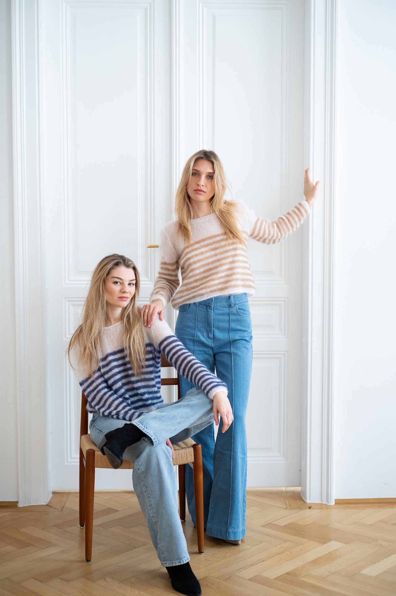 Haut Mily Rayé Blanc Beige