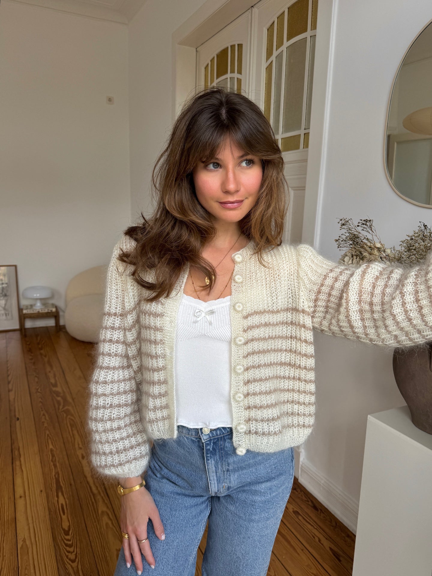 Eleonore Striped Blanc Beige - Vuuna & Laureen *Précommande