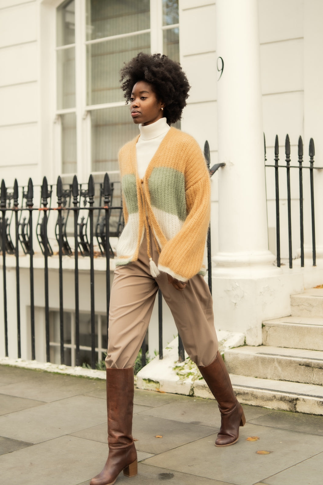 Cardigan Savoy Golden Brown Mix